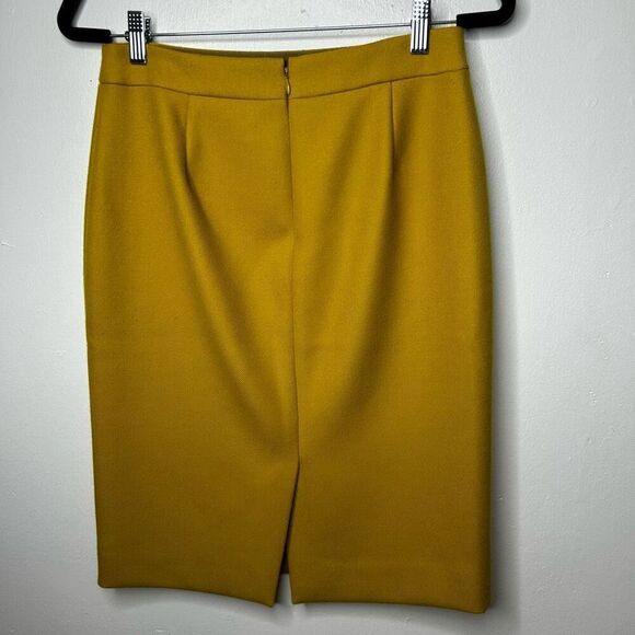J. Crew Yellow No. 2 Pencil Skirt Size 2 Double-Surge Wool Academia Preppy - Picture 2 of 11